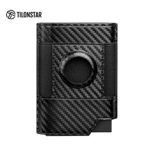 TILONSTAR TVC506 Nouveau Style Logo Personnalisé Cadeau d'Affaires Aluminium Pop up Fibre de Carbone Cuir Porte Carte Bancaire pour Homme - Product Image 2
