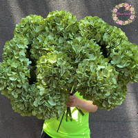Hydrangeas artificiels en soie verte de haute qualité, 144 pétales, grande tête de 22 cm, fleurs décoratives en gros pour mariage et fête