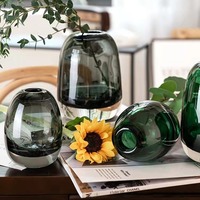 Vase en verre épais de style minimaliste japonais pour la décoration de mariage, l'arrangement floral et l'ornement artisanal hydroponique