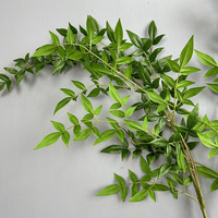 Plantes vertes artificielles, feuilles de Nandina pour les arrangements floraux de mariage, décoration de la maison, verdure artificielle, fleurs artificielles en gros