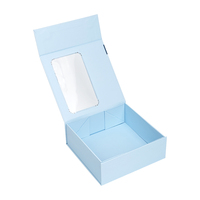 Boîte pliable magnétique personnalisée avec logo recyclable, en carton rigide avec fenêtre en PVC pour l'emballage de cosmétiques, de parfums, boîte cadeau