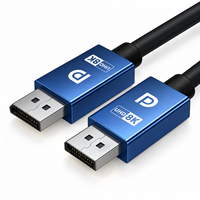 Câble DP 1.4 32,4 Gbps 8K 60Hz UHD plaqué or mâle-mâle pour moniteur, téléviseur, PC, ordinateur portable, projecteur, jeux