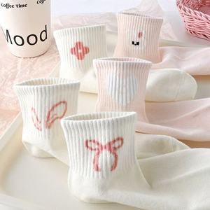 Pink Children Socks Ankle Length Breathable Sweat Absorbent For Toddlers Spring Autumn Style - Product Image 3