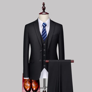 Abito da Uomo Su Misura Taglie Forti Tre Pezzi Stile Europeo da Ufficio e Cerimonia per Uomo Produzione Personalizzata Yimita - Product Image 5