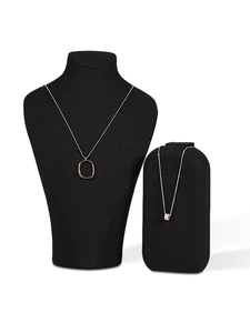 Expositor de Joyería Jinsky Personalizado, Negro, de Microfibra, Clásico, Elegante y de Lujo, 45.5x27cm, Venta al por Mayor, para Anillos, Pendientes y Collares - Product Image 4