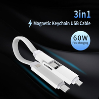 Cable USB de carga rápida 3 en 1 de 60W Cable único tipo C para teléfono móvil con logotipos personales promocionados para iPhone 15 14 13.