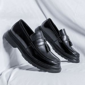 Zapatos de Vestir Retro de Diseño para Hombre, Mocasines Casuales de Microfibra, Punta Alta, Fáciles de Usar, Aumentan la Estatura, Nuevos Estilos para Tallas Grandes - Product Image 3