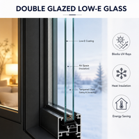 Ventana Corredera Abatible de Aluminio y Madera de Primera Calidad, Doble Acristalamiento con Rotura de Puente Térmico, Personalizada para Casas y Villas de Lujo