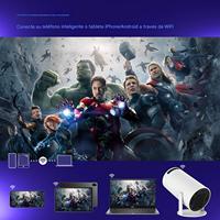 Mini Proyector Portátil Android 11 Compatible con 4K, Pantalla LCD, Wi-Fi 6 Dual, Cine en Casa, Proyector de Pantalla para Exteriores