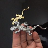 Nouveau 3D Diamond Gecko Metal Car Emblem Animal Car Bage