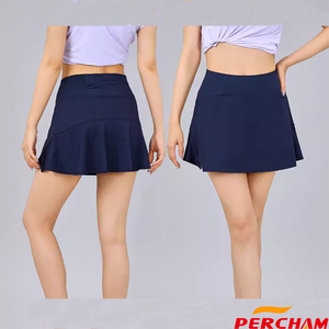 Short de gymnastique personnalisé en gros Vêtements de sport respirants de couleur unie avec poches Jupe de tennis pour femmes - Product Image 2