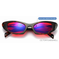 YL-99299 Montures de lunettes optiques en acétate, forme œil de chat, filtre AC bleu, mode, faites à la main, logo personnalisé