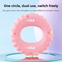 Anneau de préhension en silicone à double résistance personnalisé pour l'exercice des bras, la rééducation de la force des cinq doigts et l'entraînement à la flexibilité – Bleu Rose