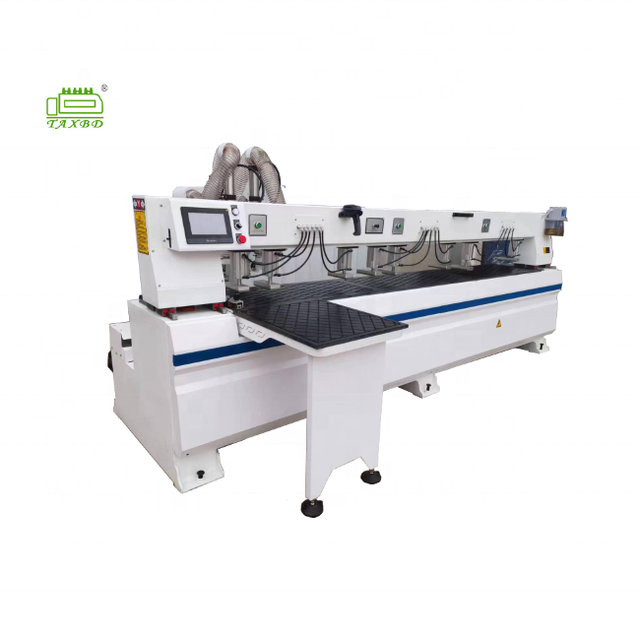 Multi-Side Hole Drilling Machine Three-Head Automatic CNC Boring Router with Gear Motor 300mm Max Drilling Diameter for Plywood