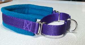Collar de perro Martingale con forro polar, verde azulado, Morado, para pasear perros, collar sin frotar - Product Image 1