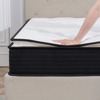 Matelas en mousse à mémoire de forme gel orthopédique personnalisé à 5 zones avec ressorts ensachés et massage, roulé dans une boîte