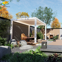 Rideau de store motorisé imperméable et rétractable avec toit entièrement rétractable pour pergola en aluminium
