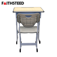Ensemble bureau et chaise haut de gamme pour étudiants, ergonomique, réglable en hauteur, mobilier scolaire durable pour salle de cours universitaire