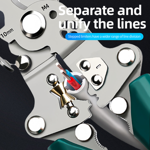 Herramienta Plegable <span class=keywords><strong>para</strong></span> Electricistas, Pelacables y Crimpadora de Acero de Alto Carbono, Pinza Métrica Multifuncional con Corte Dentado <span class=keywords><strong>para</strong></span> Cables Largos - Product Image 4