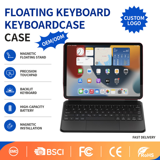Magnetic Floating Magic Keyboard Case for iPad Pro 12.9 Inch(6th, 5th, 4th and 3rd Gen) Multi-Touch Trackpad, Wireless Backlit