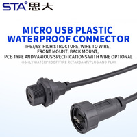 Micro impermeable Usb 2,0 conector tipo C Cable DE DATOS macho hembra enchufe Circular Pcb Mini Micro Usb Cable adaptador conector