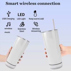 Venta al por mayor, bajo MOQ, vaso térmico inteligente de acero inoxidable de 14oz y 16oz con altavoz de música, tapa para cerveza, para gimnasio - Product Image 6