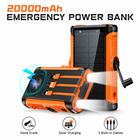 Batterie Externe Solaire avec Chargeur Magnétique Sans Fil, Manivelle Manuelle, Charge Rapide PD 22.5W, Câble Intégré et Lampe Torche LED