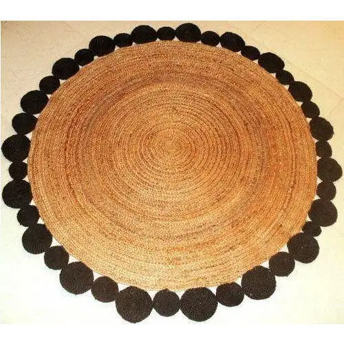 인도 자연 황마 지역 라운드 깔개 손으로 짠 꼰 라운드 걸레 러그 디자이너 거실 바닥 깔개 및 카펫