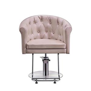 Sillón de Salón Hidráulico Tapizado en Cuero PU Color Champán, Giratorio, Ajustable en Altura, con Reposapiés, Equipo de Peluquería - Product Image 3