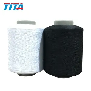 Vente en gros, fil de trame, DTY 75D/36F 120tpm, semi-mat 100% polyester, fil torsadé blanc brut