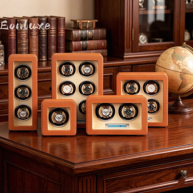 Eonluxe 1 2 4 6 Slots Watch Winder Automatic Mechanical Watch Shaker Fingerprint Lock Wood Box Display Cabinet Storage Box NEW