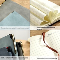Carnet A5 de haute qualité avec porte-stylo, logo personnalisé, en similicuir épais, agenda professionnel simple, cadeau de papeterie, bloc-notes, Chine