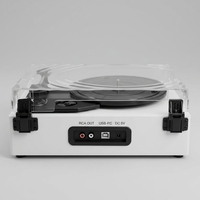 Dernier modèle de tourne-disque vinyle portable vintage blanc à 3 vitesses avec haut-parleurs stéréo intégrés sans fil 5.3