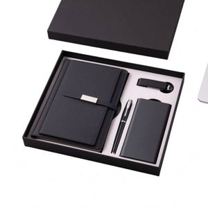 High Quality 16G USB Power Bank Notebook Set A5 Size Personalized Logo PU Cover High-End Leather Material Hardcover Loose-<b>Leaf</b> - Product Image 1