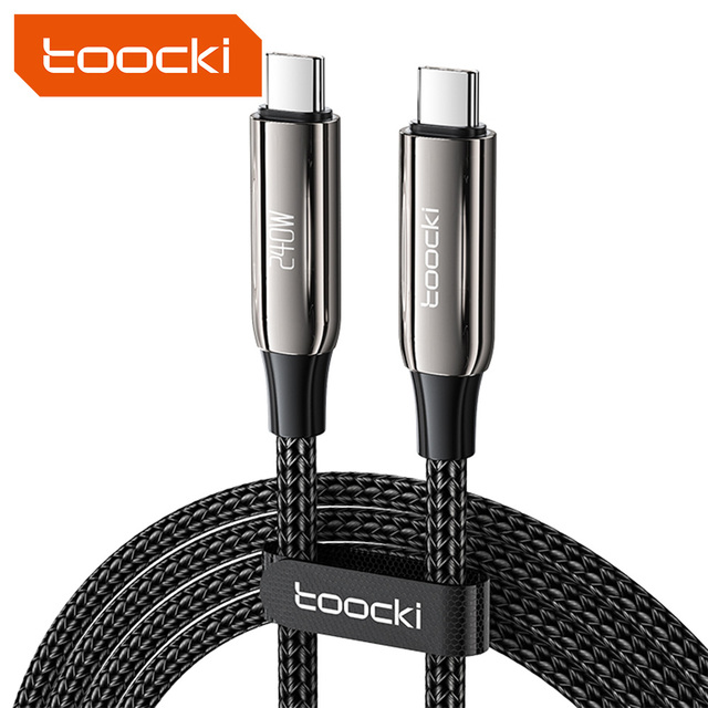 Toocki Wholesale on Stock Zinc Alloy Pd 240w Usb Type c Fast Charging Data Cable Usb Black for Lenovo