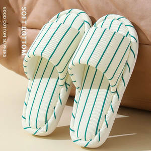 Ciabatte Semplici a Righe in Cotone e <span class=keywords><strong>Lino</strong></span> Antiscivolo Leggere e Morbide per Uomo e Donna <span class=keywords><strong>Calzature</strong></span> Universali per Esterni e Casa - Product Image 4