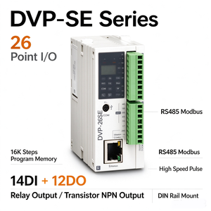 Nuevo PLC Serie DVP-SE DVP26SE11R/T con Salida de Relé 1.5A/Punto para Control de Válvulas de Bomba - Product Image 1