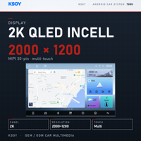 KSOY Layar Android 9 Inci 2K Audio Mobil Android Layar Mobil Android Bluetooth WiFi Pemutar Video Multimedia