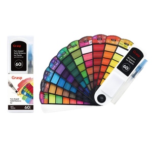 Mini ensemble de pigments d'<span class=keywords><strong>aquarelle</strong></span> portables - <span class=keywords><strong>Aquarelle</strong></span> solide en forme d'éventail pour le gribouillage des enfants, petite taille mais grande capacité - Product Image 5