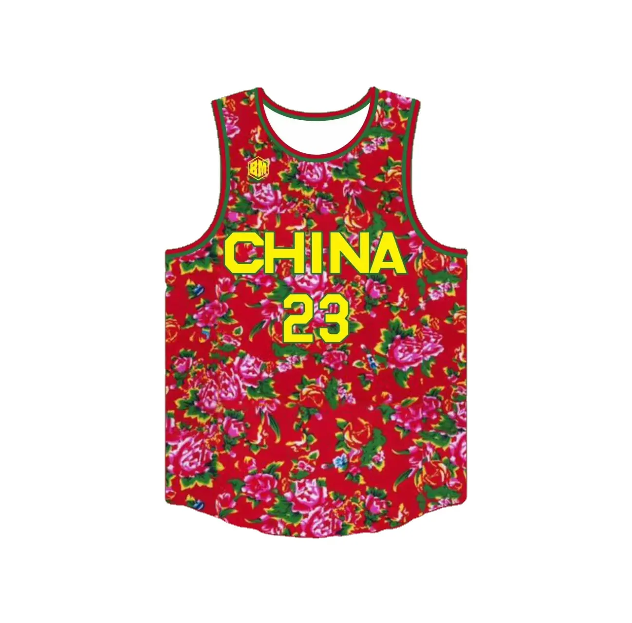 Chinesisches traditionelles nordöstliches Blumen-Herren-T-Shirt Vintage-Blumen-T-Shirt kurze Ärmel Straßenweste