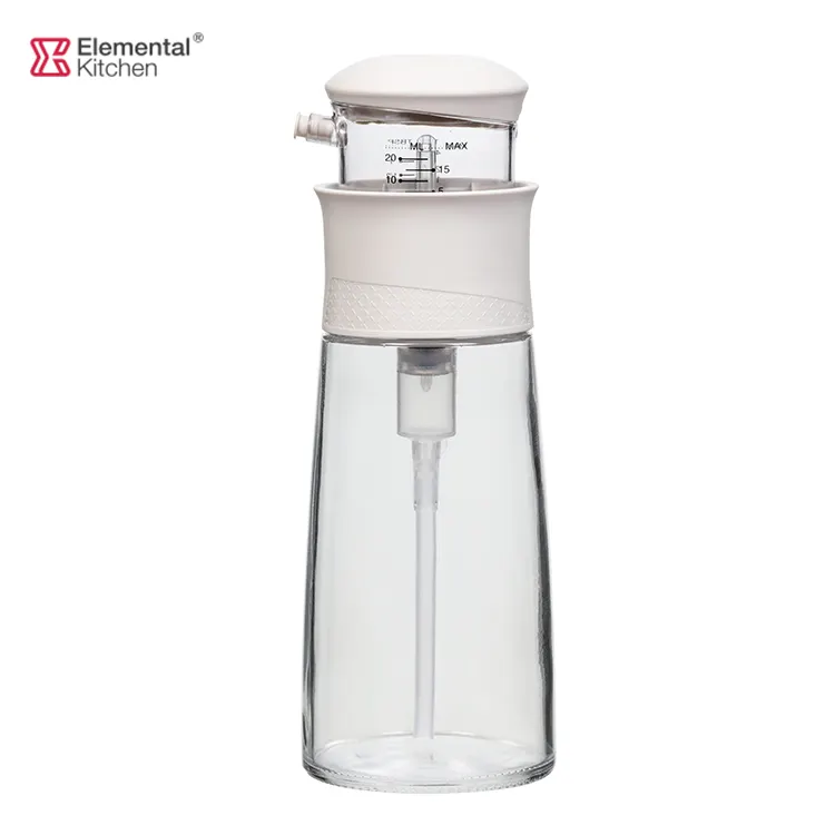 320ml Kitchen Olive Oil Dispenser Pour Spout Glass Oil Bottle Press And Measure Vinegar Oil Dispenser Bottle