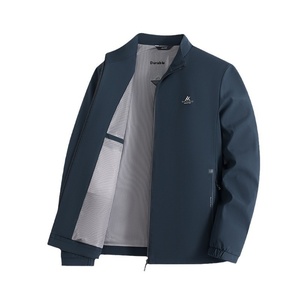 2024 autunno giacca da uomo Casual da uomo di mezza età anziani tinta unita con chiusura a cerniera con colletto verticale per papà - Product Image 6