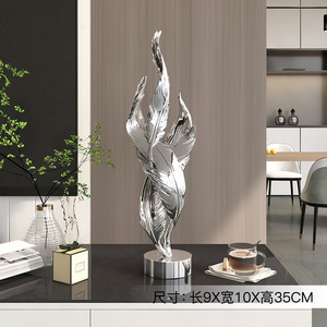 Décoration d'intérieur, artisanat en résine fait main, sculpture de plumes, décoration moderne pour le bureau, décoration bohème de luxe pour la maison, cadeau unique - Product Image 6