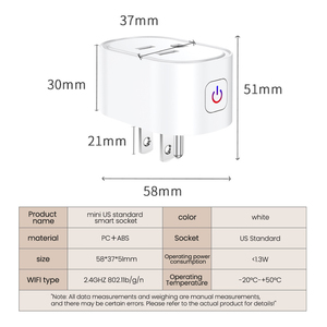 Honpnk11 Tuya không dây <span class=keywords><strong>wifi</strong></span> thông minh Ổ cắm mini chúng tôi tiêu chuẩn 10A/16A điện thoại <span class=keywords><strong>Alexa</strong></span> hẹn giờ chuyển đổi - Product Image 6
