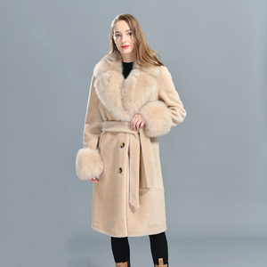 Abrigo Largo de Invierno para Mujer Jxwatcher, Abrigo Grueso de Lana de Oveja, Abrigo de Lujo con Cuello de Piel de Zorro Real, Abrigo de Piel de Oveja Genuina - Product Image 4