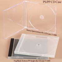 WEISHENG Lot de 10,4 mm Étui CD transparent standard pour disque unique, Boîtier de protection transparent pour CD/DVD double face avec plateau