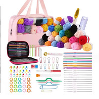 Kit de Tricot Main DIY Complet 127 Pièces pour Débutants avec Crochet, Laine et Fils, Inclut Aiguilles à Broder et Fils