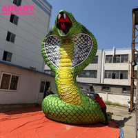 Cobra gonflable géant de 6 mètres de hauteur pour la décoration de fête à thème zoo, modèle de serpent en PVC pour accessoires de scène