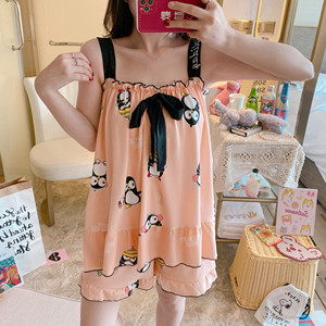 Pijama de estilo japonés para mujer, ropa de dormir sexy con bordado fino, bonito conjunto de verano - Product Image 3