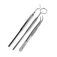 Set Diagnostik Berkualitas Tinggi SS Dental Instrument Kit Alat Pemeriksaan Mulut Bahan Stainless Steel Dengan Cermin Mulut dan Probe Explorer
